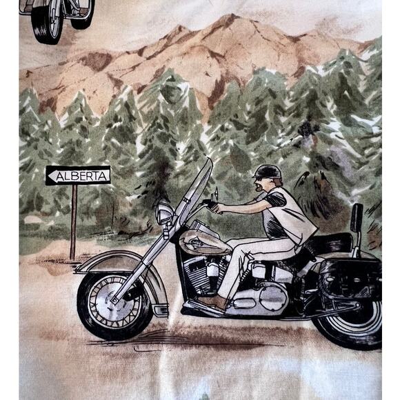 Vtg Harley Davidson Button Front Shirt USA Made 100% Cotton Road Trip Motorcycle - Picture 11 of 11